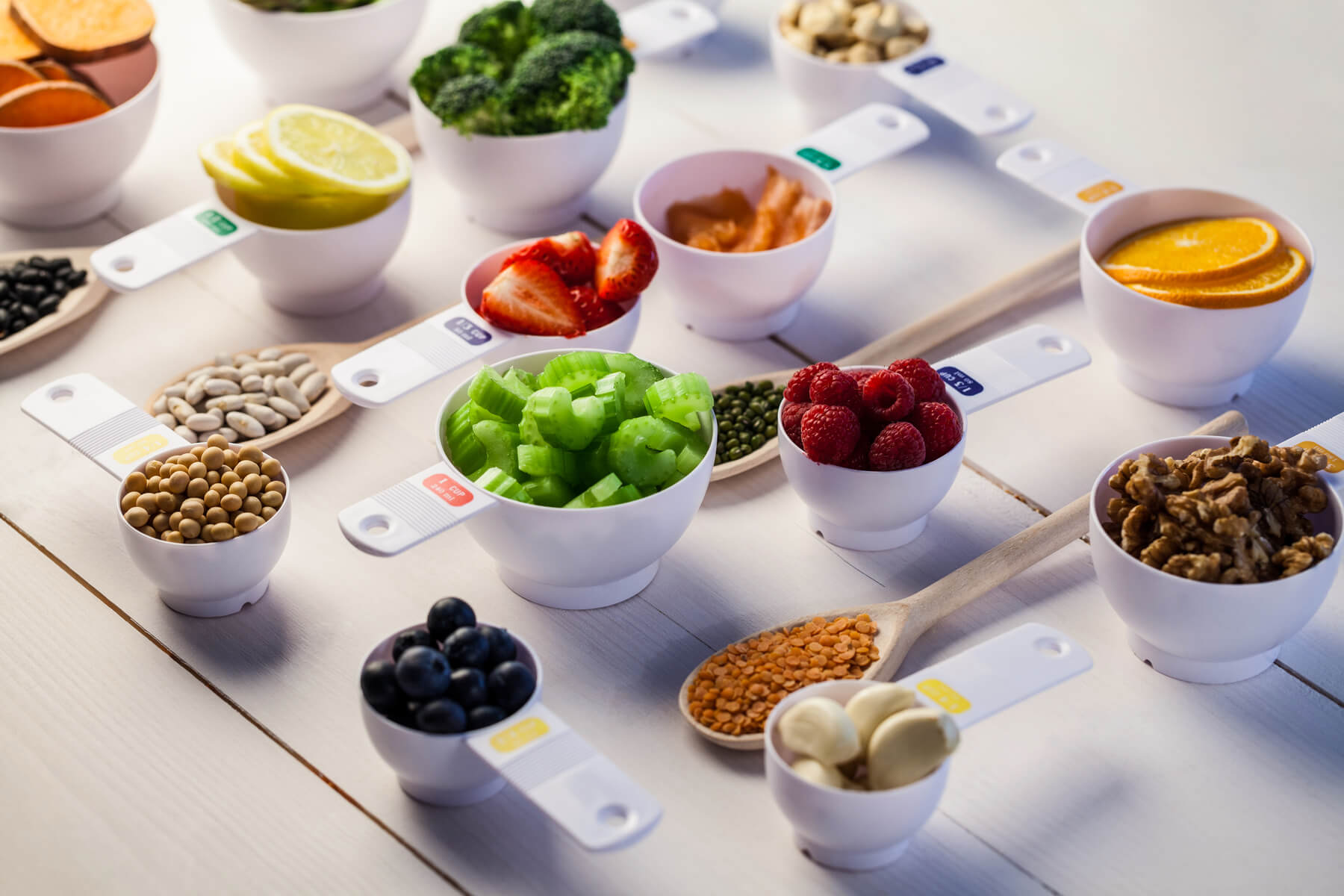 portion cups of healthy ingredients on wooden tabl 2023 11 27 05 32 16 utc